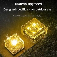 Lampe solaire de jardin Longtian, extérieure, IP65, étanche, énergie renouvelable verte, éclairage de terrasse en carreaux de verre en forme de brique de glace