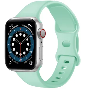 Penjualan laris tali jam tangan pintar modis gelang olahraga silikon untuk seri jam tangan apple