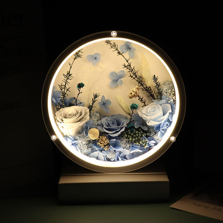 สีฟ้าและสีขาว3ดอก