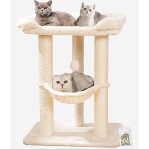Menara pohon kucing besar untuk Indoor <span class=keywords><strong>Maine</strong></span> <span class=keywords><strong>Coon</strong></span> kucing kayu dan bahan kertas dengan penggaruk Sisal dan pengemasan karton tempat tidur lembut - Product Image 1