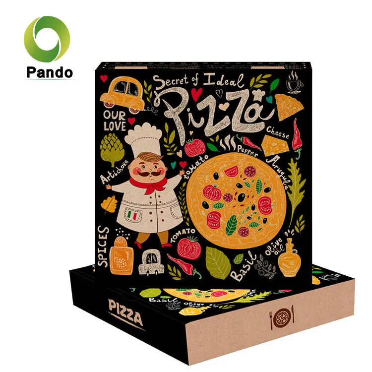 Logotipo personalizado Atacado Eco Flip-aberto Projeto da Caixa De Pizza Caixas de Pizza 6/8/12/0/12/14/16/18 Polegadas