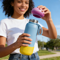 Bouteille d'eau sport en acier inoxydable Yeway, style dessin animé, écologique, sans BPA, avec couvercle isotherme, idéale pour les cadeaux d'affaires ou de vacances
