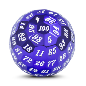 Dado Poliedrico de 100 Caras de Aleación de Zinc Metálico de 50 mm, Dado Único D100 para Juegos de Mesa de Calabozos y Dragones, Arcoíris - Product Image 2