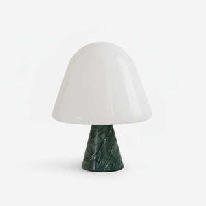 Mushroom Table Lamp E27 23cm H Green Marble Base Night Light For Bedroom Decor - Product Image 1