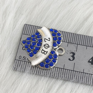 Charmes de sororité de luxe pour collier Bracelet Zeta Phi Beta Finer 1920 lettres grecques ZPB trois couleurs pendentifs breloque <span class=keywords><strong>en</strong></span> forme de coeur - Product Image 5