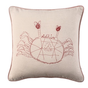 Bonitos niños dibujar cangrejo pantalla plana impresa fundas de almohada decoración almohadas