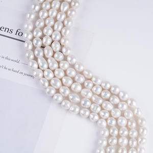 Collier semi-fini en perles d'eau douce naturelles blanches de 11 à 13 mm, en gros, pour la fabrication de bijoux DIY - Product Image 2