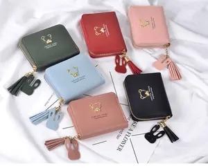 Fuyu Boutique Candy Color Cute Bear Girl Lady Portable Zip Purse Women's Wallets Wholesale Brands