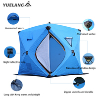 Tente de pêche sur glace quatre saisons de qualité supérieure, épaissie, isolante, monocouche, en tissu Oxford 210D imperméable