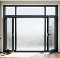 Porte battante minimaliste à cadre fin en aluminium, moderne et luxueuse, pour villa, entrée extérieure, portes vitrées à rupture de pont thermique, insonorisées, pour patio