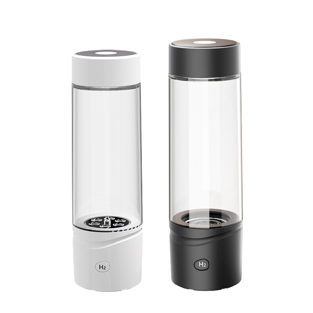 Custom New 2025 Portable Hydrogen Water Bottle 350ml Hydrogen Rich Water Generator Glass Bottle