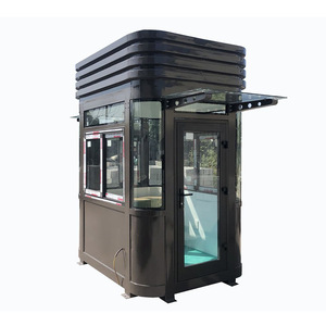 Cabine de sécurité en acier, poste de garde métallique noir, équipement de stationnement portable - Product Image 4