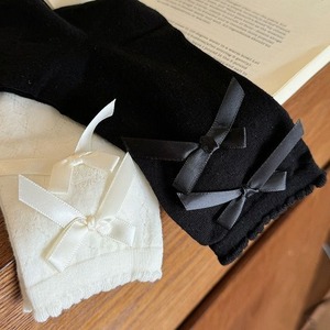 Lace Trim Heart Pattern Mid Calf Thin Breathable Mesh Bow Tie Lolita <b>Socks</b> For Women Spring Summer - Product Image 4