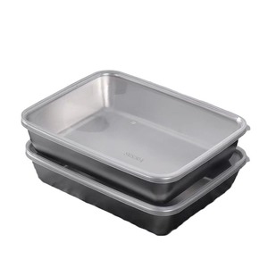 Stainless Steel Food Storage Container Rectangle With Lid Multi Functional For Vegetable Fruit Rice Preservation Tray - Product Image 2