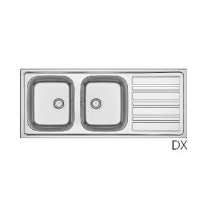 Fregadero Empotrado de Acero Inoxidable de 120x50 cm con Escurridor Izquierdo para Cocina - Product Image 1