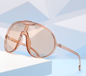 Viviblook Z425AS01 Women Frameless Oversized Integrated Sunglasses Unisex Windproof <b>Large</b> <b>Frame</b> Outdoor Sunglasses - Product Image 4