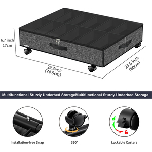 침대 밑 옷장 신발 정리함 박스 바퀴 달린 침대 밑 수납함 2개 세트 - Product Image 2