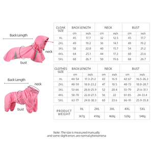 경량 방수 조절 가능한 반사 기능 야외 여름용 PU 애완견 바람막이 판초 - Product Image 3