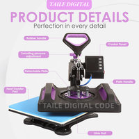 Presse à Chaud Semi-Automatique Certifiée CE, Nouveauté, Combo 8-en-1 pour Transfert par Sublimation sur T-shirts, Plaques et Étiquettes (110V/220V)