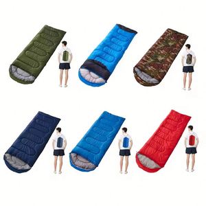 Lightweight <b>4</b>-<b>Season</b> Outdoor Travel Hiking Envelope <b>Sleeping</b> <b>Bag</b> Single Polyester Adults Children Summer Camping Bed - Product Image 2
