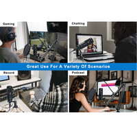 Microphone USB BMG-K2 pour jeux, haut-parleur, microphone de bureau pour ordinateur avec support trépied