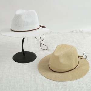 Sombrero de Playa de Paja de Papel Ligero y Transpirable para Verano, con Banda de Cinta, Estilo Panamá - Product Image 4