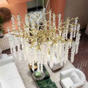 Lampadari Rustici per Camera da Letto e Sala da Pranzo Lampade a Sospensione di Lusso Plafoniere Dorate a LED Lampadari Moderni in Cristallo K9 - Product Image 4