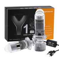 Système d'éclairage automobile super lumineux 36W 8000LM LED H4, faisceau haut et bas, 12V, projecteur Y1, lentille LED pour moto, ampoule de phare LED Y1H4