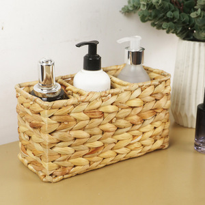 Woven Three Compartment Storage <b>Basket</b> Rectangle Gourd Grass Rattan Eco Friendly Home Organization <b>Basket</b> - Product Image 3