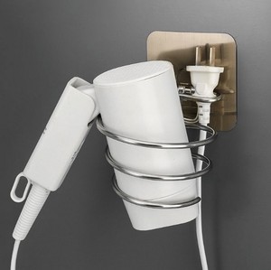 Support de rangement mural en acier inoxydable pour sèche-cheveux, sans perçage, étanche, pour salle de bain - Product Image 5