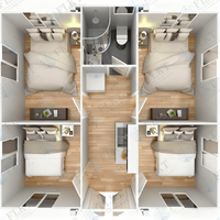 Maison conteneur extensible FLKT, thermiquement efficace et étanche, garantie 2 ans, directement de l'usine, cabane modulaire préfabriquée moderne