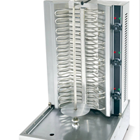 Machine à shawarma électrique commerciale à 3 brûleurs, en acier inoxydable, gril vertical pour kebab et gyro, idéal pour les commerces