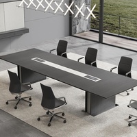 Table de réunion ovale à extrémités arrondies, bureau de conférence de qualité E0, mobilier de bureau commercial