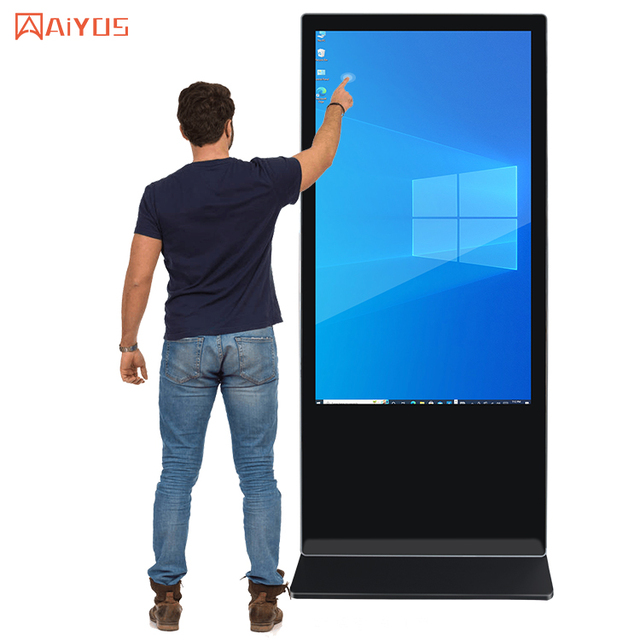 43" Floor Standing Digital Signage and Display Wifi Lcd Touch Screen Totem Kiosks 55 Inch Indoor Advertising Player