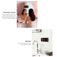 Support de téléphone portable imperméable et portable, antidérapant, en silicone véritable, avec aspiration magnétique, support de téléphone flexible à aspiration magnétique pour miroir