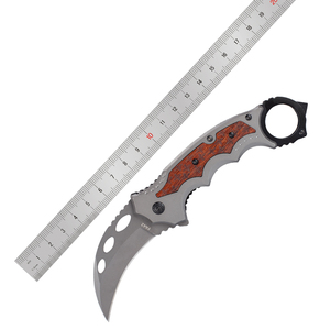 Couteau pliant en acier inoxydable de qualité industrielle FOX, haute dureté, pour le camping, manche en bois OEM, longueur totale 20,3 cm, épaisseur 3 mm - Product Image 6