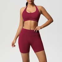 Paduxi 2026 Vrouwen Nieuwkomers Solide Naadloze Activewear Fitness Gym Set Custom Logo Scrunch Butt V Back Hoge Taille Shorts Yoga