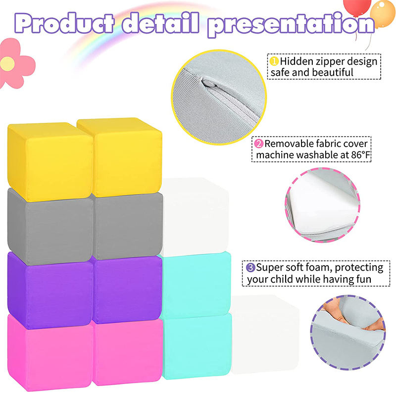 Colorful Soft Play Sets Baby Toddler Soft Foam Blocks Bricks for Baby ...