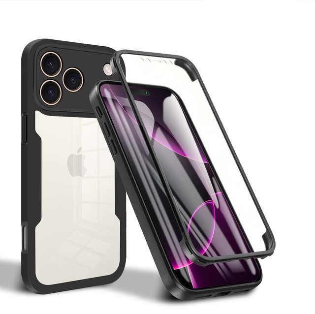 360 Full Body Screen Protector Transparent Case for iPhone 17 16 15 14 Pro Max / Pro / 17 Air / 13 Mini XS Max XR 8 7 Plus Cover