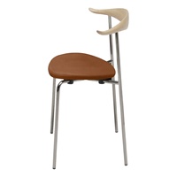 Chaise de salle à manger moderne et durable avec structure en métal et dossier en bois massif, coussin confortable en cuir PU, mobilier élégant pour la maison, le restaurant et le bureau