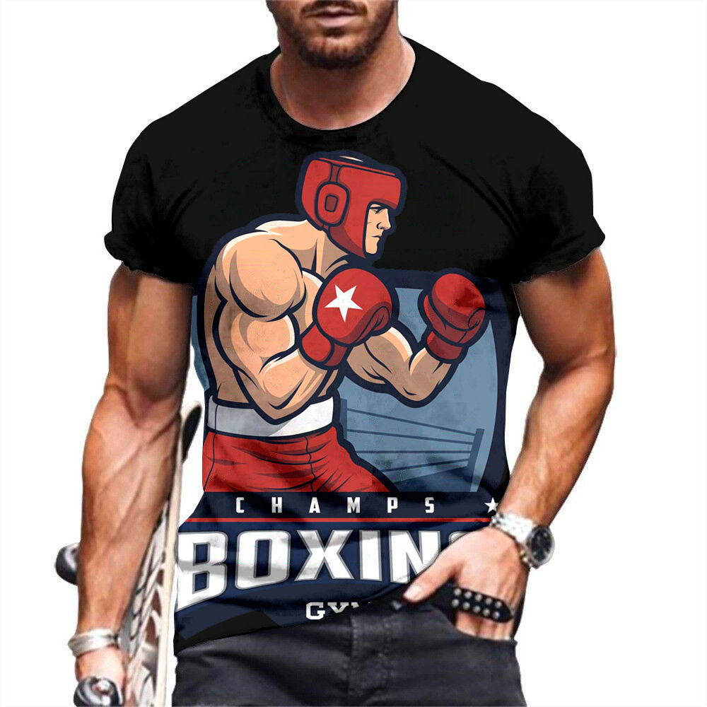 Bóxer para hombre, Camiseta con estampado de boxeo, camiseta de
