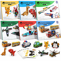 Papel de Origami 3D de 6 Temas, Kit de Origami para Niños, Incluye 16 Hojas de Origami 3D Pre-cortadas y Fáciles de Armar