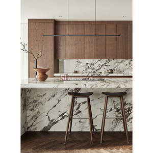 Newstar muebles <span class=keywords><strong>de</strong></span> mármol Natural personalizados encimeras <span class=keywords><strong>de</strong></span> cocina lujo Calacatta Viola mármol <span class=keywords><strong>cascada</strong></span> isla <span class=keywords><strong>de</strong></span> cocina - Product Image 2