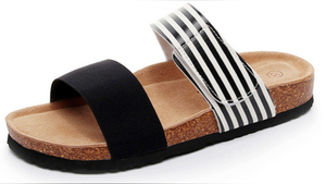 Pantofole elastiche <span class=keywords><strong>con</strong></span> suola spessa di tendenza moda <span class=keywords><strong>con</strong></span> cuscino in schiuma di sughero poggiapiedi antiscivolo scarpe da spiaggia all'aperto sandali da donna - Product Image 2