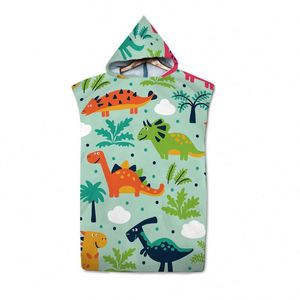 Custom Logo Quick Dry <b>Microfiber</b> Kids Hooded Wearable <b>Beach</b> Poncho <b>Towel</b> for Outdoor Summer Promotions - Product Image 3