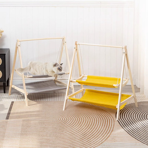Cama Colgante para Gatos de Madera Maciza, Desmontable, para Gatos, Perros y Conejos, Uso Interior y Exterior - Product Image 1