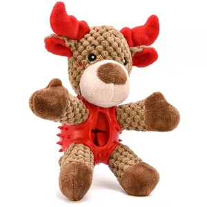 Jouets pour chiens en gros, durables, qui distribuent de la nourriture, en forme de Père Noël et Bonhomme de neige, jouets à mâcher en peluche couineurs pour Noël - Product Image 6