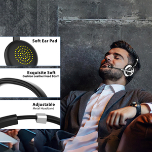 ENC auricolare on-ear con microfono e pulsante <span class=keywords><strong>mute</strong></span>, altoparlante da 40mm per uffici, Skype e riunioni d'affari - Product Image 4