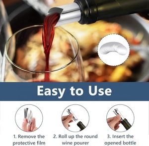 Disque verseur de <span class=keywords><strong>vin</strong></span> flexible anti-goutte, accessoires de bar à domicile pour bouteilles de <span class=keywords><strong>vin</strong></span>, argenté - Product Image 4