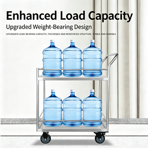 3 Tier Heavy Duty Stainless Steel Kitchen <b>Trolley</b> Mobile Rolling Storage <b>Cart</b> with Wheels Multi Purpose Utility <b>Cart</b> - Product Image 3